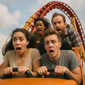 rollercoaster with frightened people-1